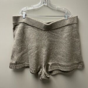 The Drop Women’s Adrienne Pull On Sweater Heather Mushroom Knit Shorts